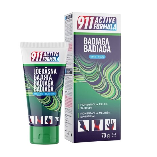 911 ACTIVE FORMULA Badjaga gel sasitumiem un zilumiem, 70 ml